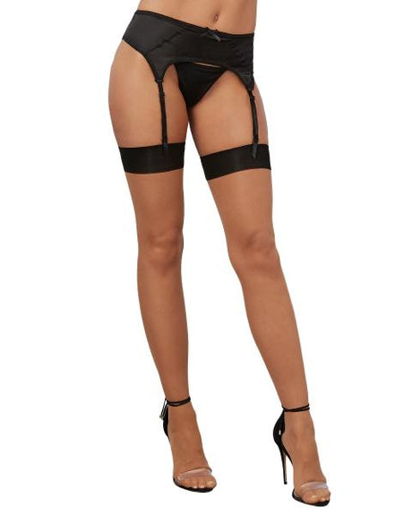 Cuban Heel Thigh High Nude/ Black O/S