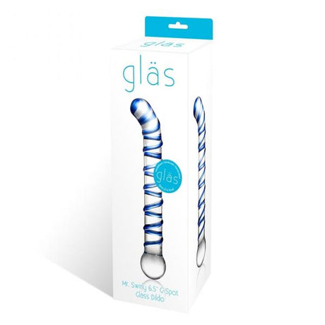Mr Swirly 6.5 Inches G Spot Glass Dildo Clear Blue