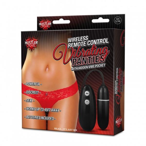 Hustler Wireless Remote Control Vibrating Panties Red S/M