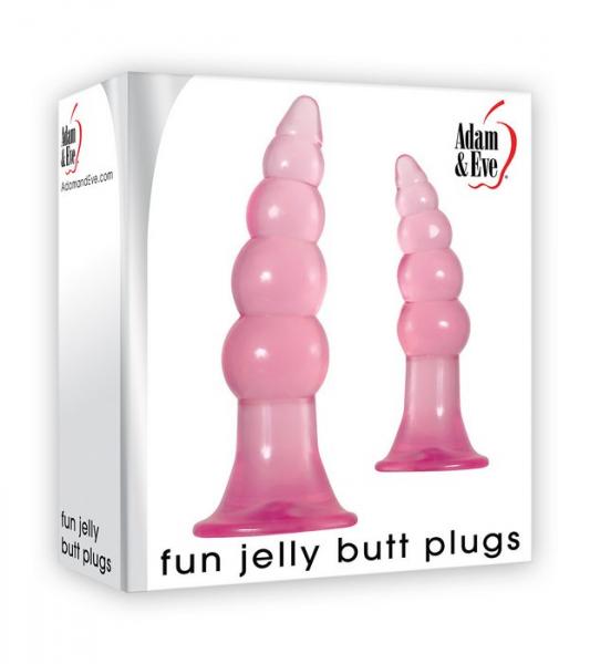 Fun Jelly Butt Plugs Pink Set Of 2