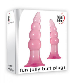 Fun Jelly Butt Plugs Pink Set Of 2