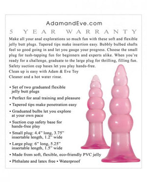 Fun Jelly Butt Plugs Pink Set Of 2