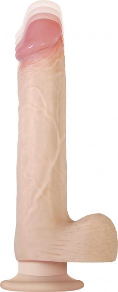 Adam's Rechargeable Thrusting Dildo With Remote Beige