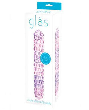 Purple Rose Nubby Glass Dildo