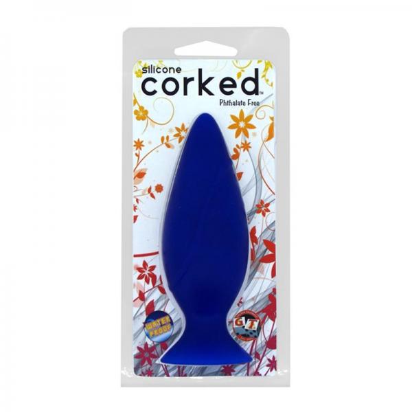 Corked Blue Medium Butt Plug