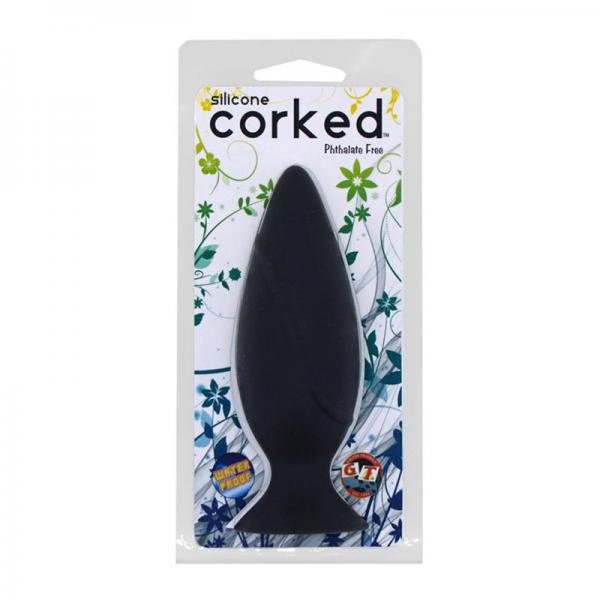 Corked Charcoal Medium Butt Plug