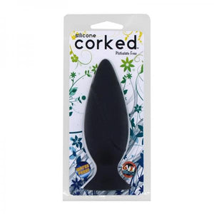 Corked Charcoal Medium Butt Plug