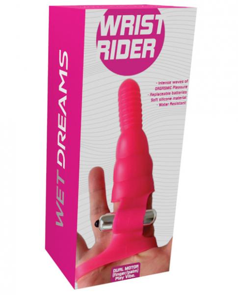 Wet Dreams Wrist Rider Finger Sleeve Vibrator Pink