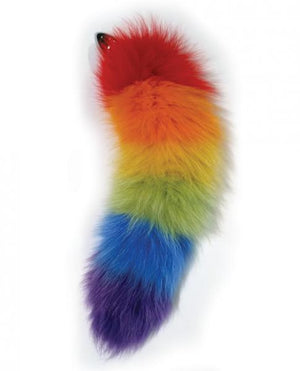 Rainbow Foxy Tail With Stainless Steel Butt Plug