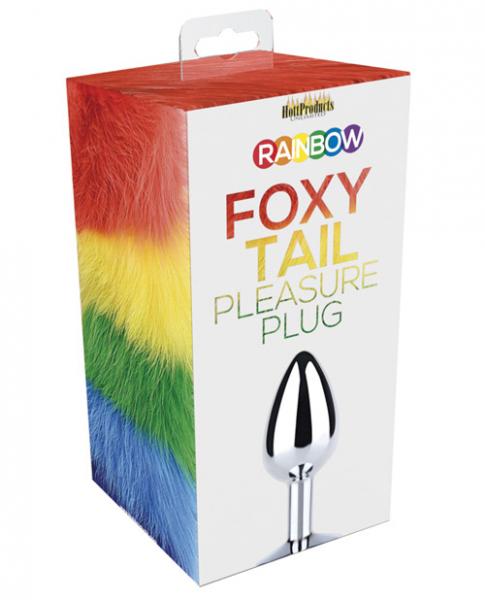 Rainbow Foxy Tail With Stainless Steel Butt Plug