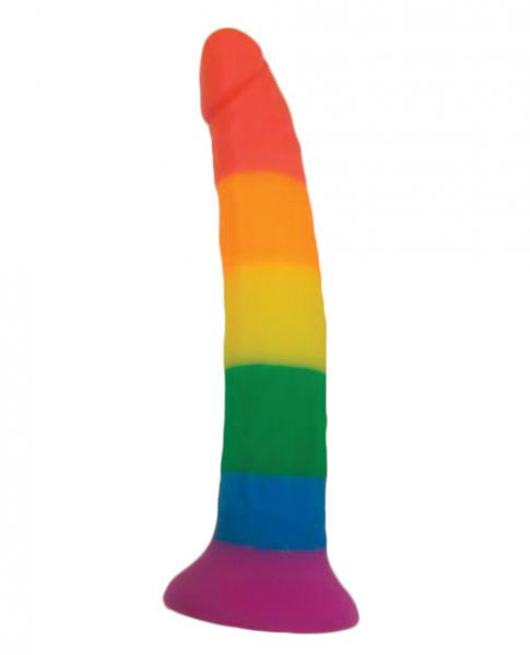 Rainbow Power Drive 7 Inches Strap On Dildo With Harness Silicone