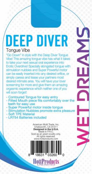 Deep Diver Blue Vibrating Tongue With Motor