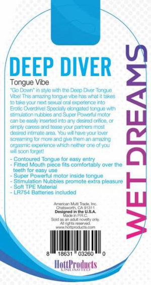 Deep Diver Blue Vibrating Tongue With Motor