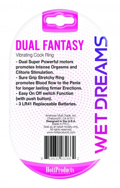 Wet Dreams Dual Fantasy Dual Cock Ring With Dual Motors