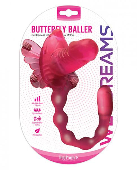 Wet Dreams Butterfly Baller Sex Harness With Dildo & Dual Motors