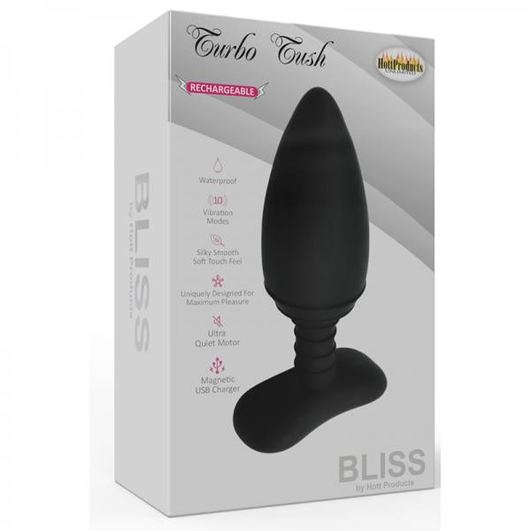 Bliss Turbo Tush Vibrating Butt Plug Black 10 Speed