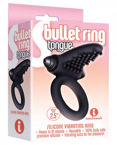 The Nines Bullet Ring Tongue Vibrator Black