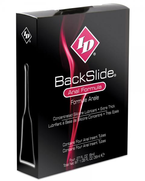 Id Backslide Anal Formula Silicone Based Disposable Tubes .27 Ounce 4 Each Per Pack