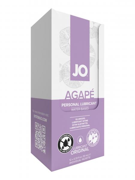 Jo H2o Agape Lubricant Foils 12 Piece Display 0.34 Oz.