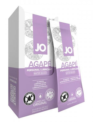 Jo H2o Agape Lubricant Foils 12 Piece Display 0.34 Oz.