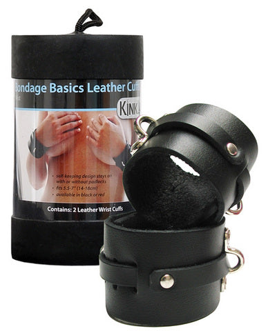 Kinklab Leather Wrist Cuffs Black