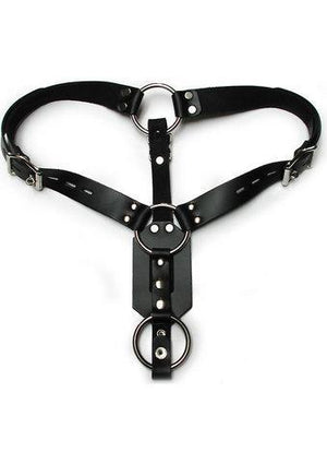 Anal Plug Harness With Cock Ring Black