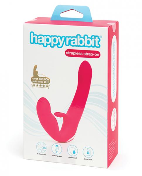 Happy Rabbit Vibrating Strapless Strap On Pink