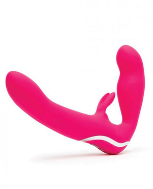 Happy Rabbit Vibrating Strapless Strap On Pink