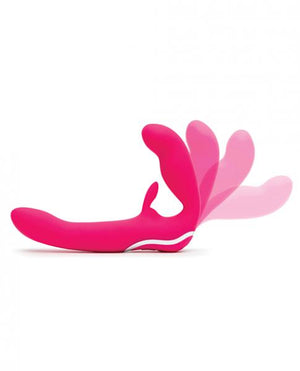 Happy Rabbit Vibrating Strapless Strap On Pink