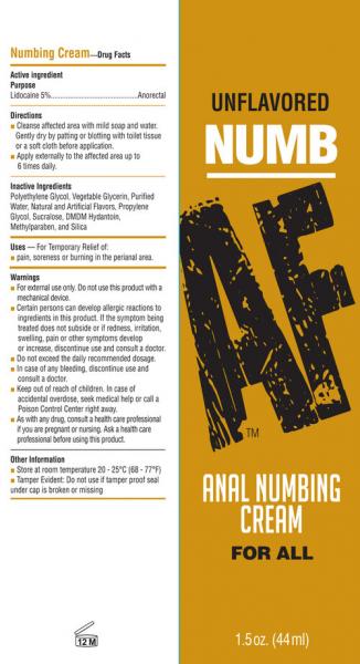 Numb Af Anal Desensitizer Gel Unflavored 1.5 Oz