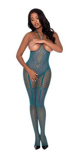 Seamless Cupless Catsuit Teal O/S