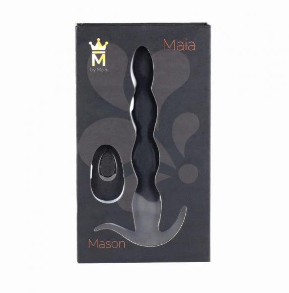 Mason Silicone Anal Plug Remote Control Black