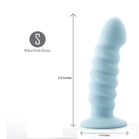 Paris 6 Inches Blue Silicone Ribbed Dong