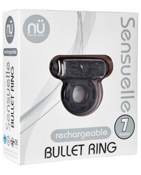 Sensuelle Bullet Ring Cock Ring 7 Function Black