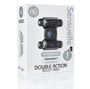 Sensuelle Double Action Black Vibrating Ring