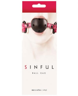 Sinful Adjustable Vinyl Ball Gag Pink