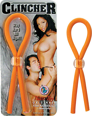 Clincher Adjustable Rubber Cock Ring Orange