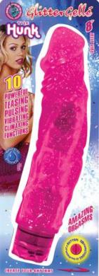 Glitter Gelle The Hunk Jelly Vibe 8 Inch Waterproof Pink