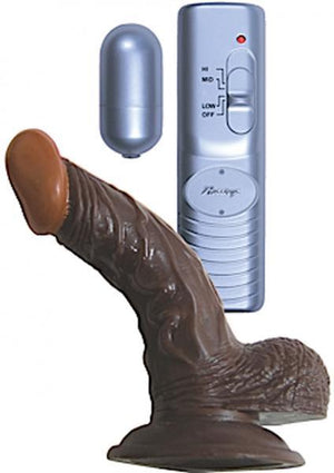 All American Whopper 5 Inches Vibrating Dildo, Balls Brown