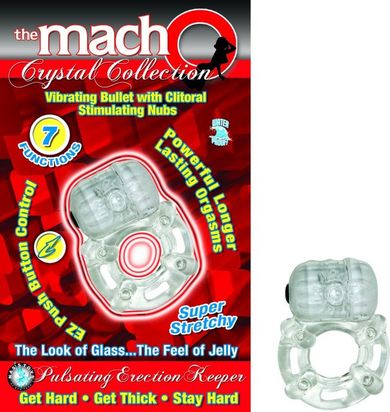 Crystal Pulsating Erection Keeper Clear Ring