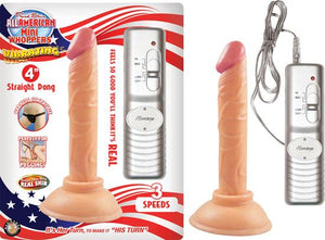 All American Mini Whoppers 4 Inches Straight Vibrating Dong
