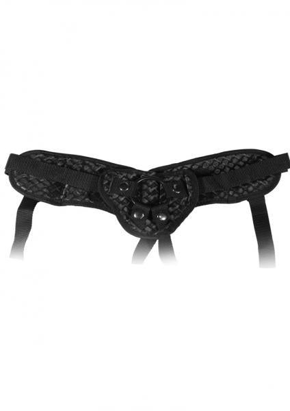 Harness The Moment Velvet Strap On Corset Black