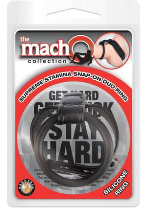 Macho Supreme Stamina Snap On Duo Ring Black