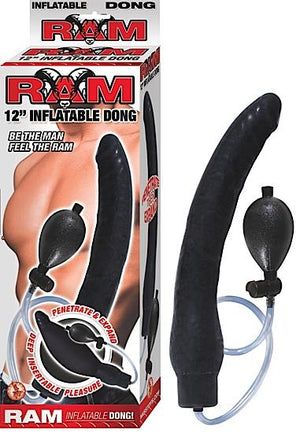 Ram Inflatable Latex Dong 12 Inch	 Black