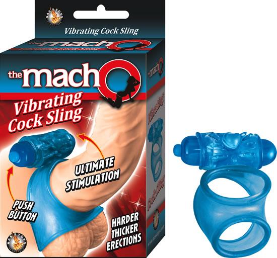 The Macho Vibrating Cocksling, Waterproof Blue