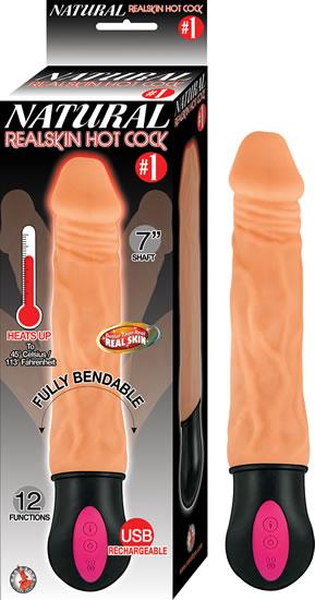 Natural Realskin Hot Cock #1 7 Inches Dildo Beige