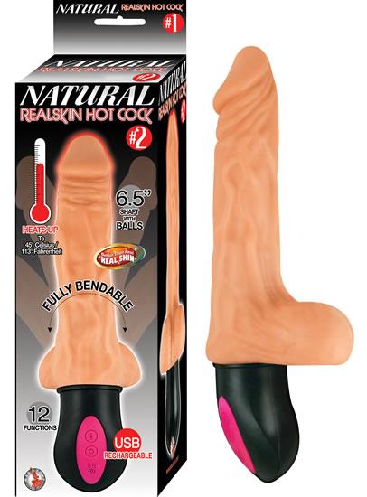 Natural Realskin Hot Cock #2 6.5 Inches Beige