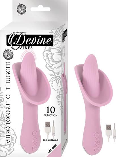 Devine Vibes Vibro Tongue Clit Hugger Pink