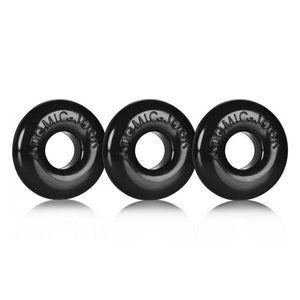 Ringer 3 Pack Do Nut Cock Rings Black