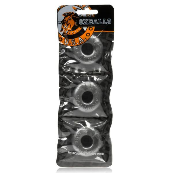 Oxballs Ringer 3 Pack Cock Ring Steel Silver